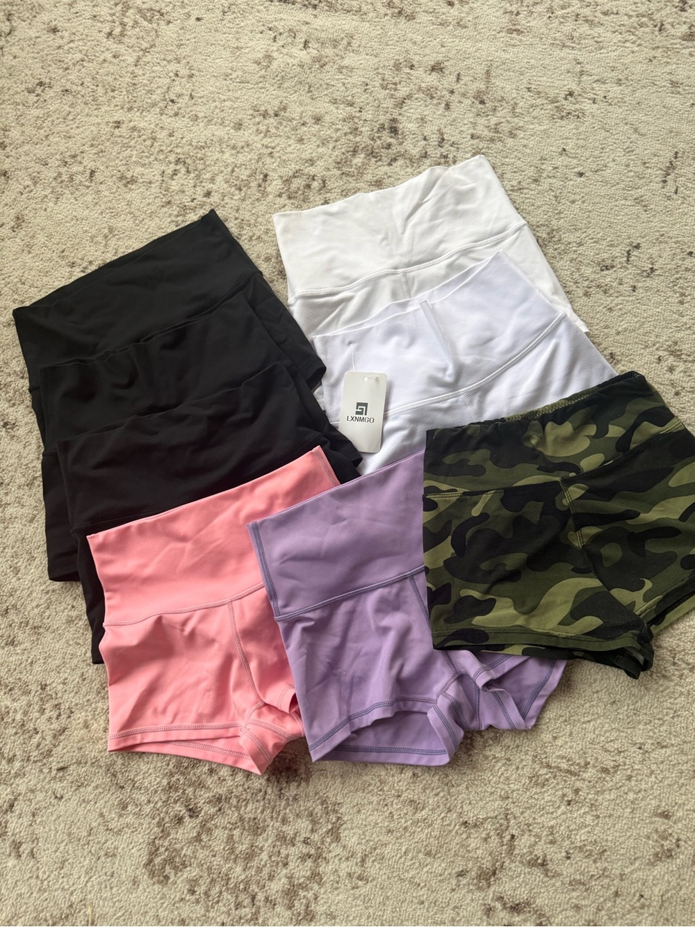 High-Waist Women’s Bike Shorts - Black, White, Pink, Lavender & Camo